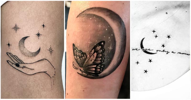 Top 50 Best Moon and Stars Tattoo Ideas  2021 Inspiration Guide  Star  tattoos Star tattoo on wrist Star tattoo designs