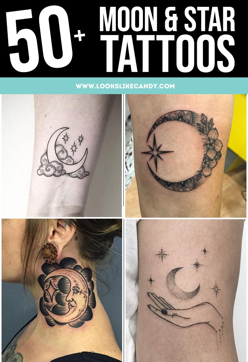 [UPDATED] 50+ Moon and Star Tattoos for Your Magical Side